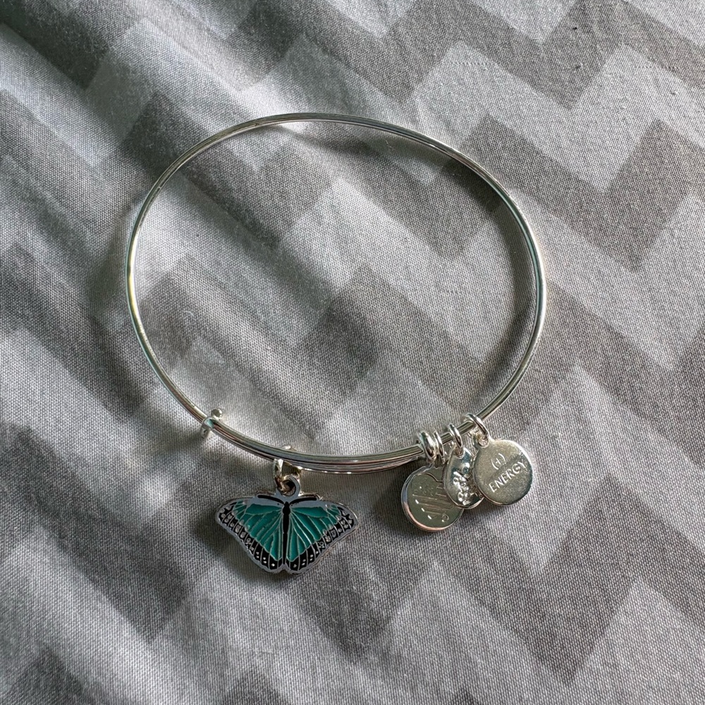 Alex and Ani Silver Blue Butterfly Bracelet